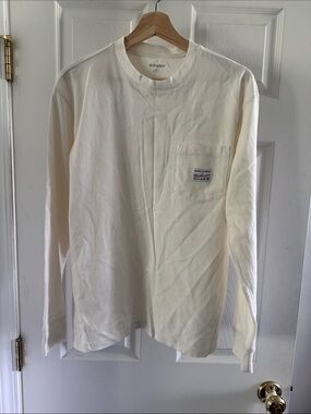 Old Navy Men's Long-Sleeve Pocket Tee in Creamy White